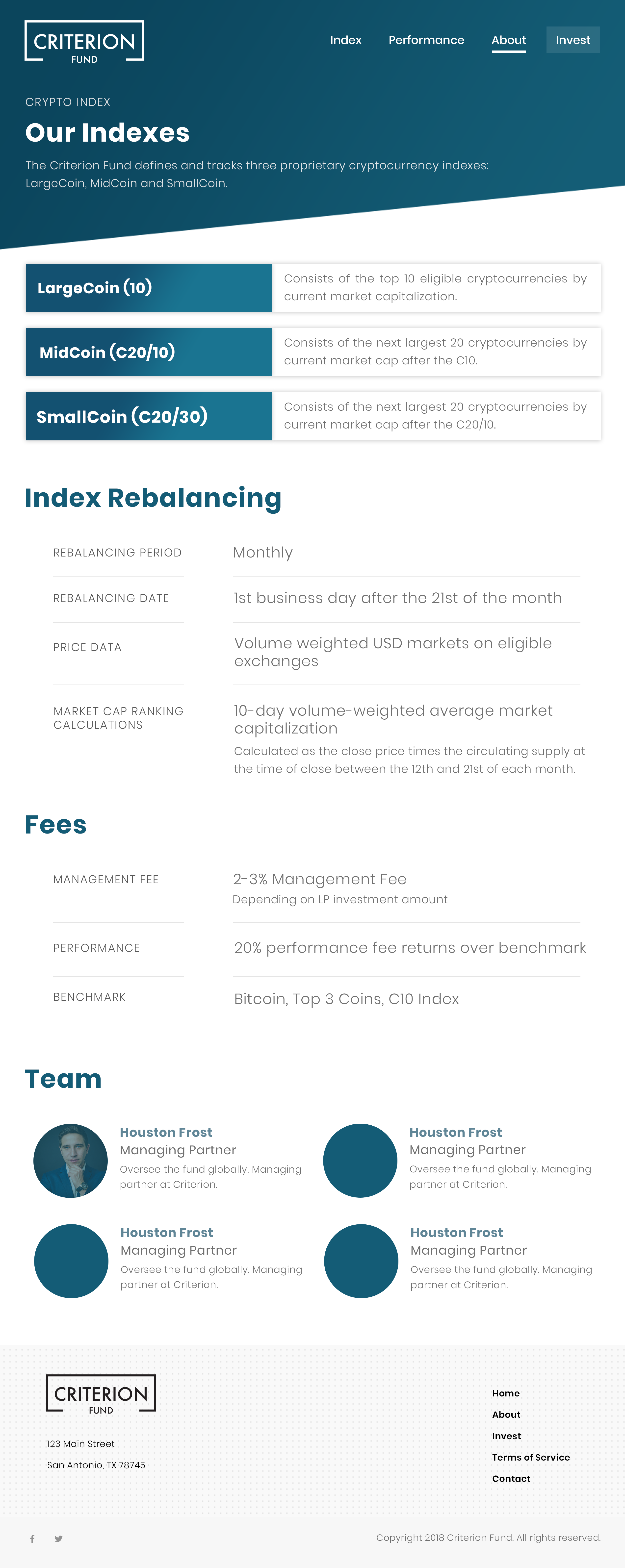 Criterion Index Details and Fees